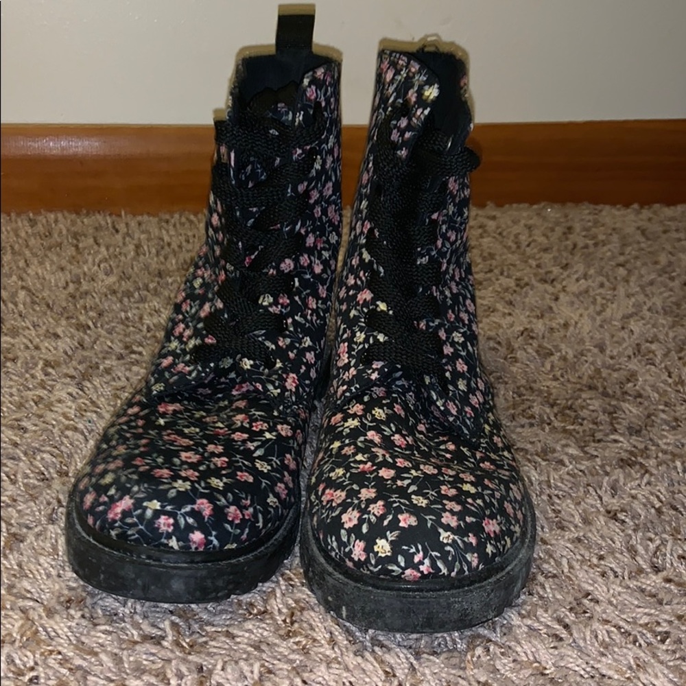 Floral Combat Boots